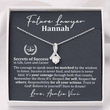 Personalized Future Lawyer Alluring Beauty Necklace - Love You This Much